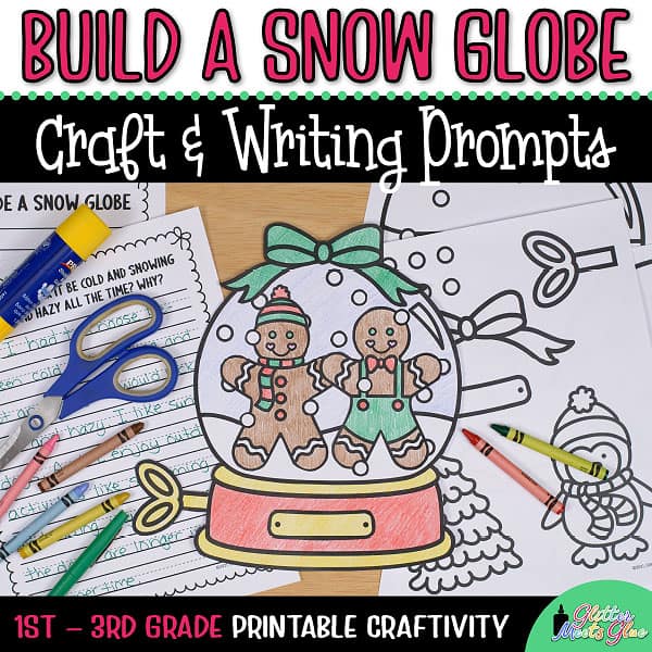 Snow globe coloring craft â classroom holiday crafts