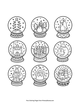Snow globes coloring page â free printable pdf from