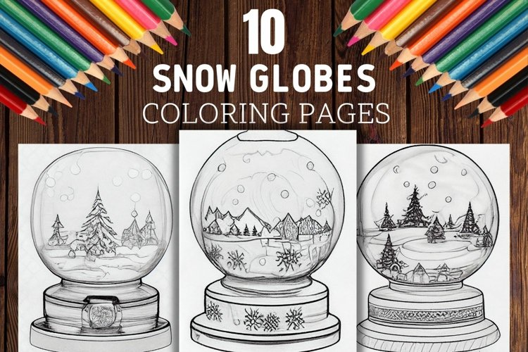 Snow globes coloring pages