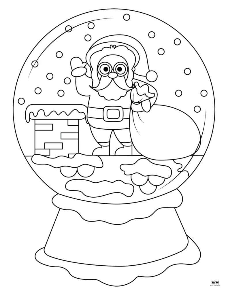 Snow globe coloring pages templates