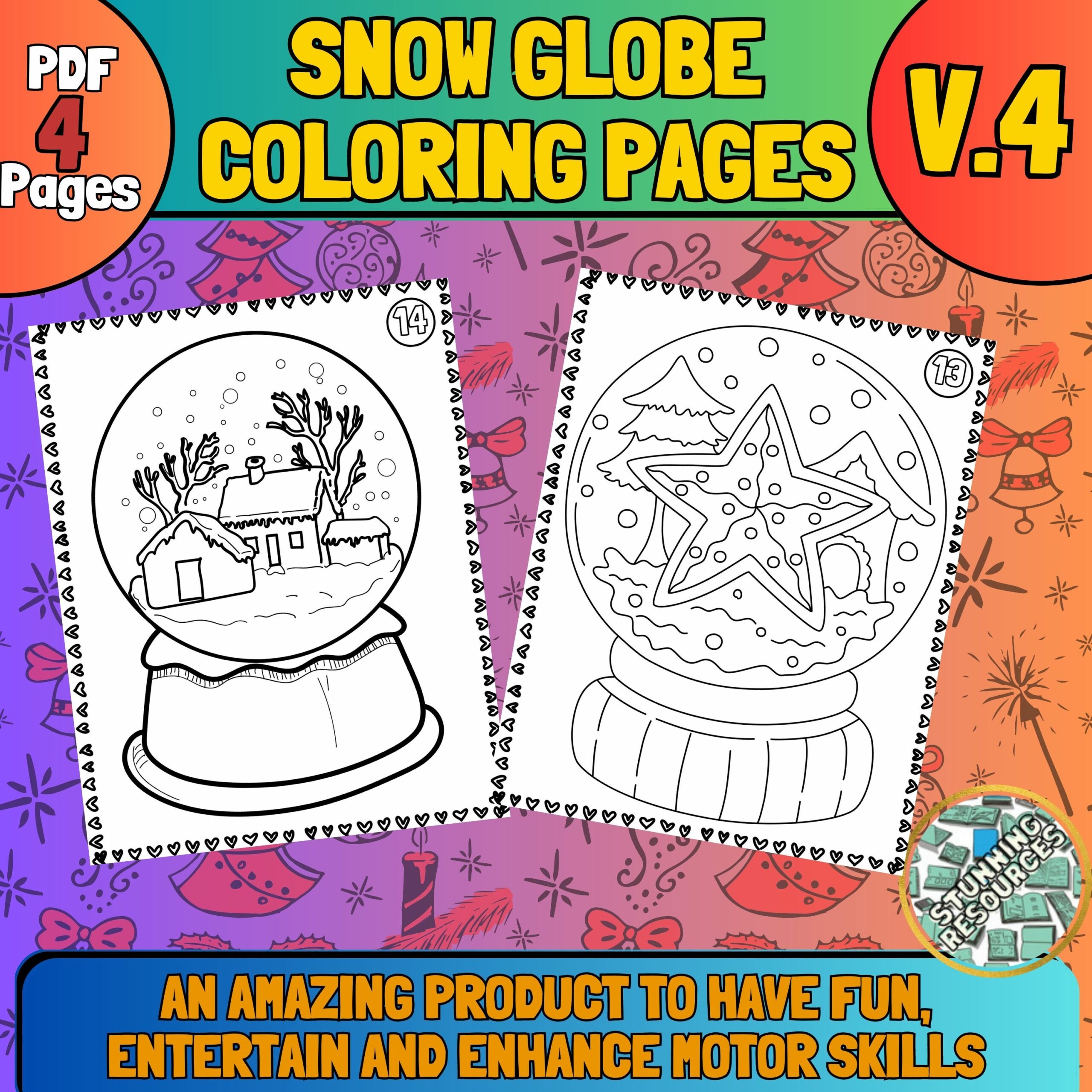Snow globe coloring pages v made by teachers