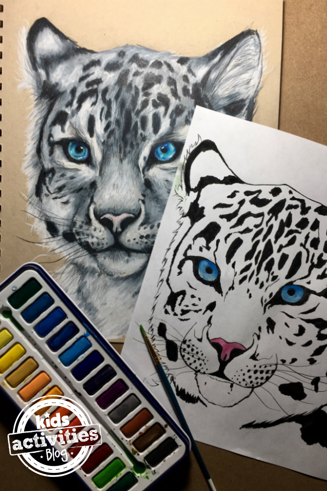 Snow leopard coloring pages for kids and adults kids activities blog