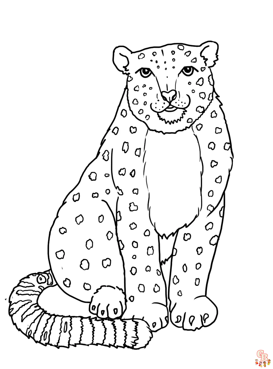 Enjoy the beauty of snow leopards with coloring pages