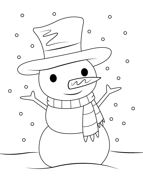 Printable snowman coloring page