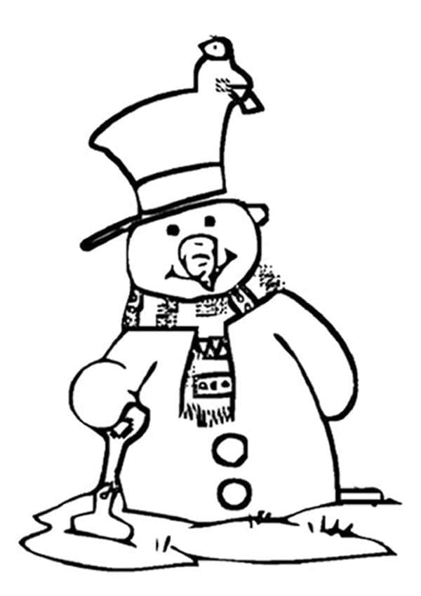 Snowman free printable coloring page