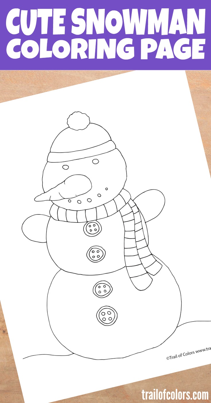 Snowman coloring page for your little ones