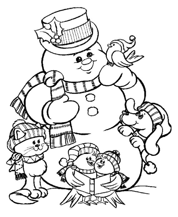 Snow man themed coloring pages digital download