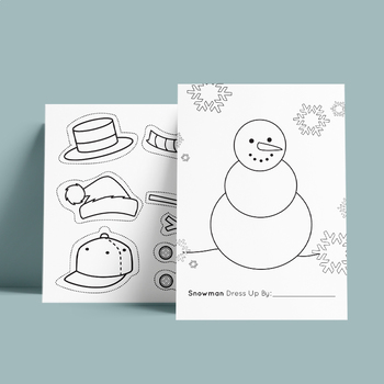 Snowman dressup worksheet