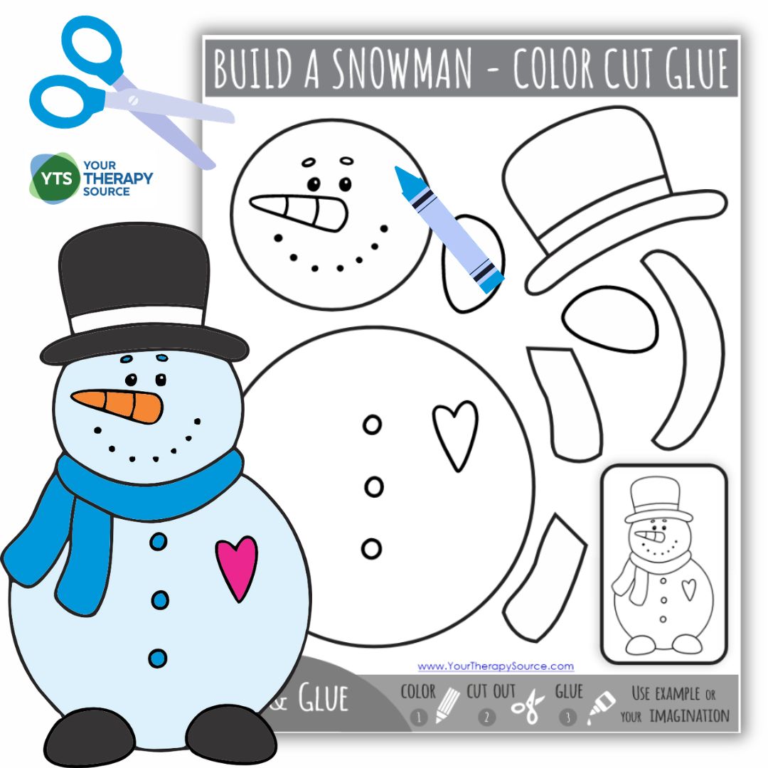 Build a snowman coloring page