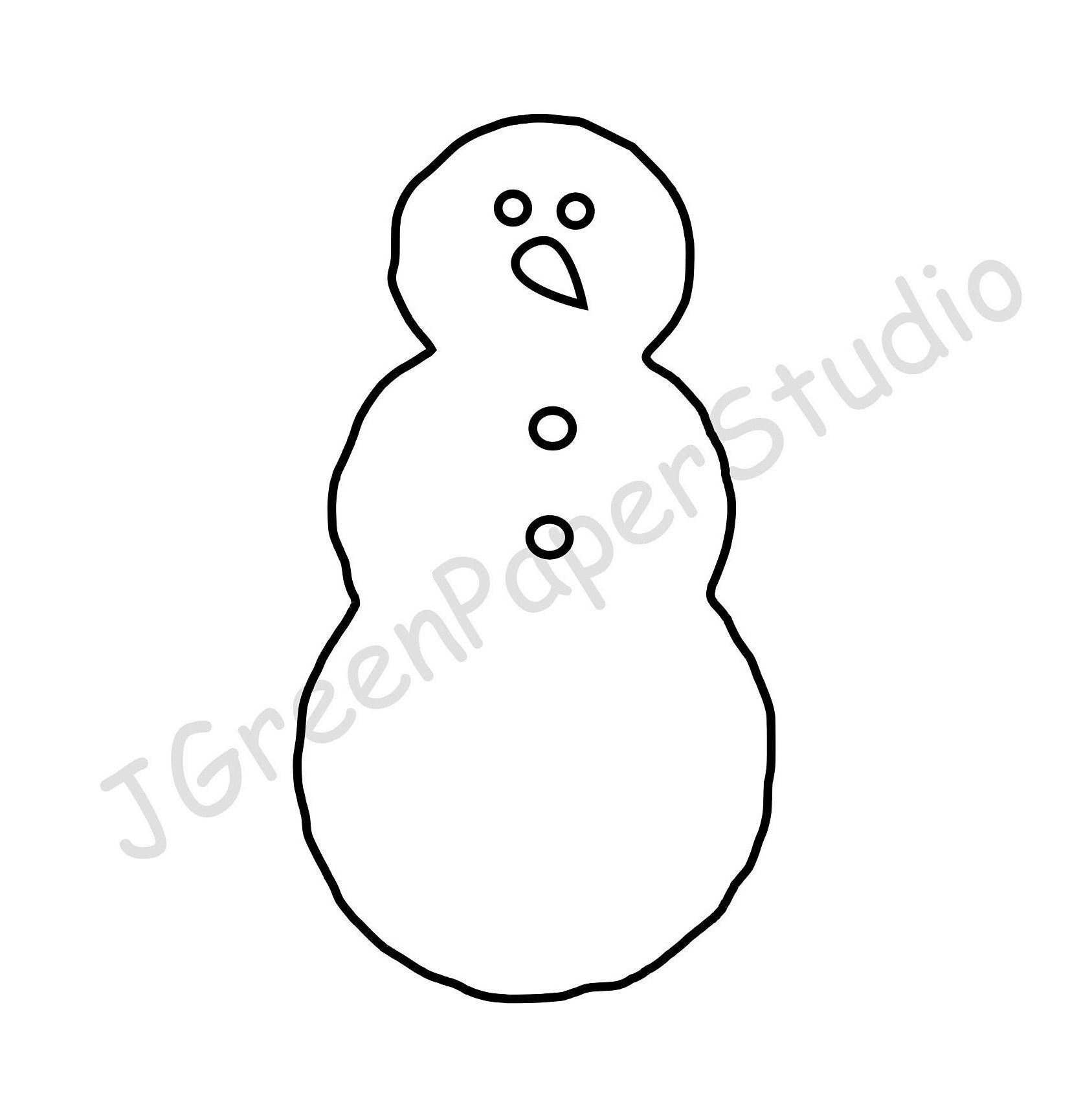 Printable snowman template pdf digital download snowman kids winter christmas frosty coloring page crafts stencil inch snowman diy crafts