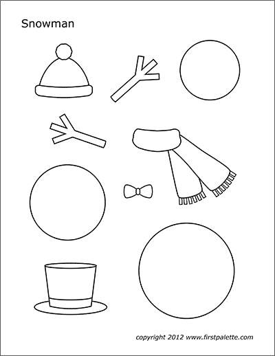 Snowman free printable templates coloring pages