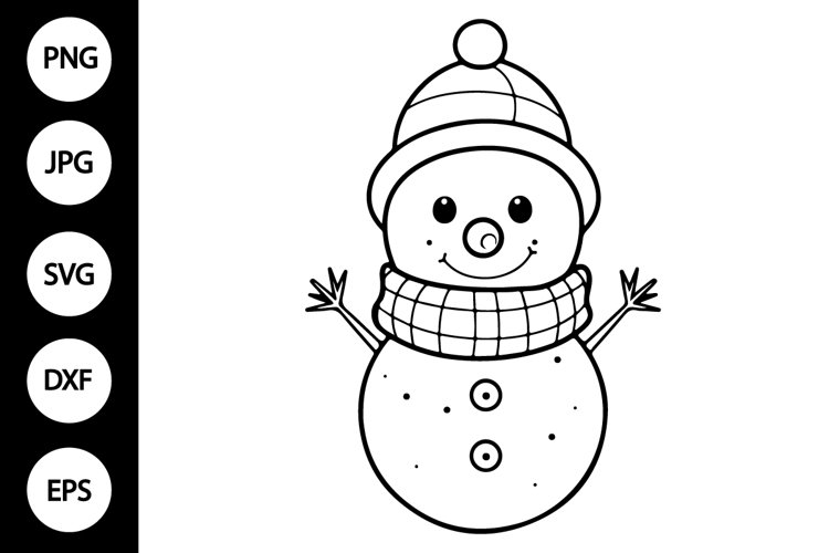 Outline snowman svg coloring page