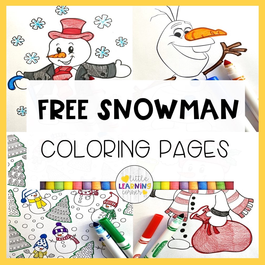 Free snowman coloring pages printable