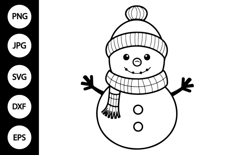 Outline snowman svg coloring page