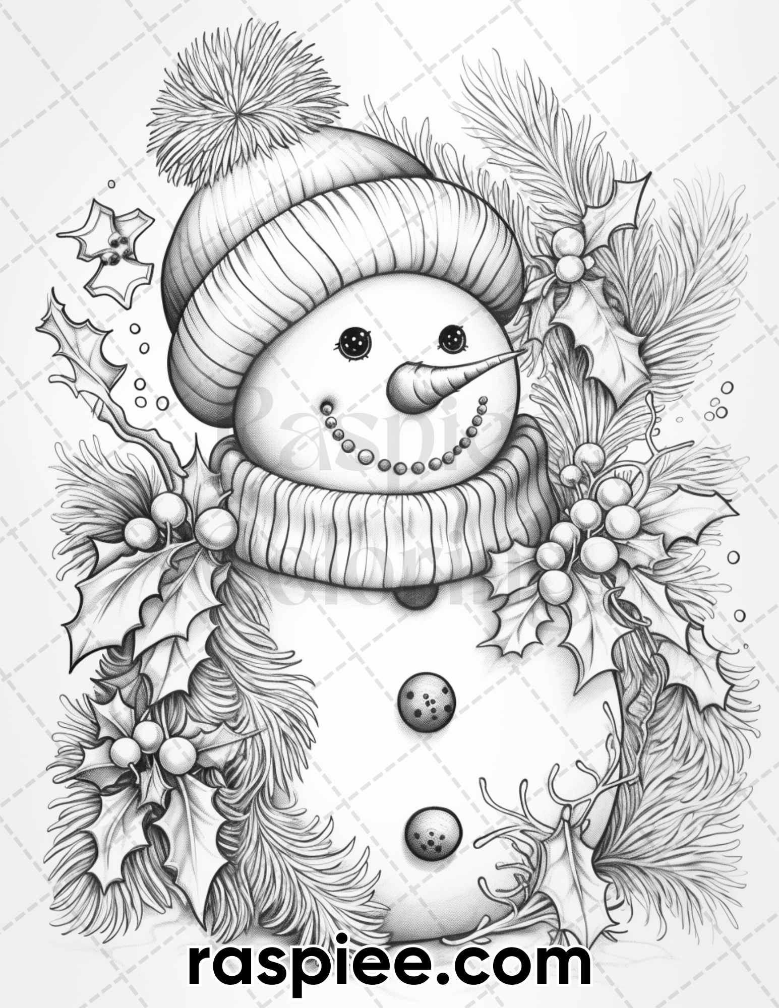 Chistmas snowman grayscale coloring pages for adults printable pdf â coloring