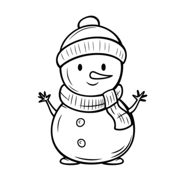 Easy snowman outline png transparent images free download vector files