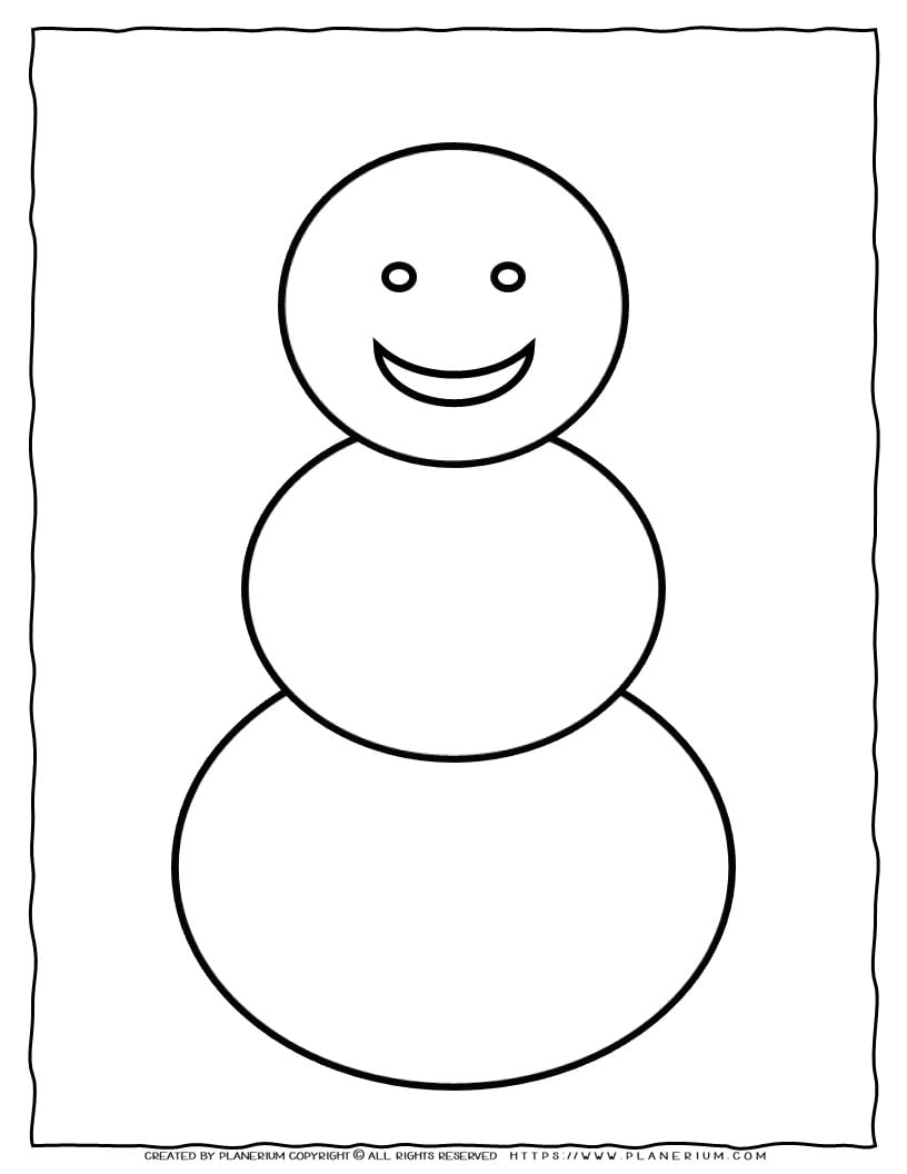 Happy snowman outline