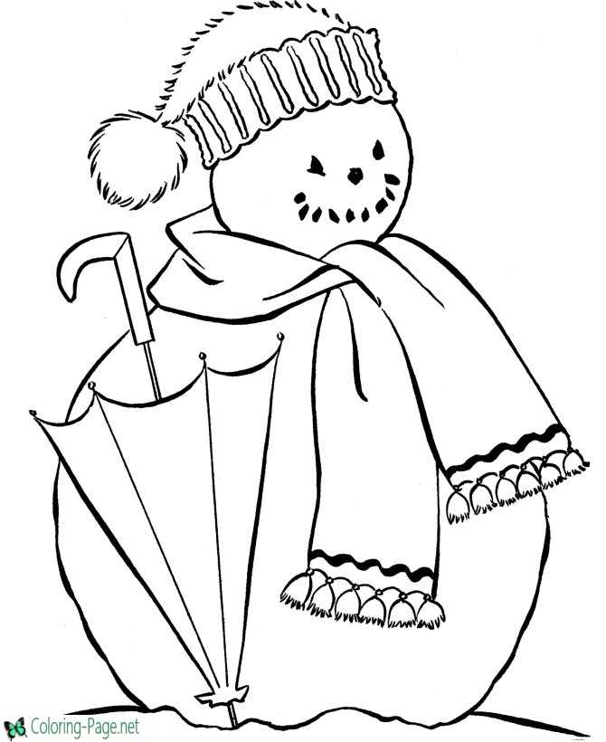 Snowman coloring pages