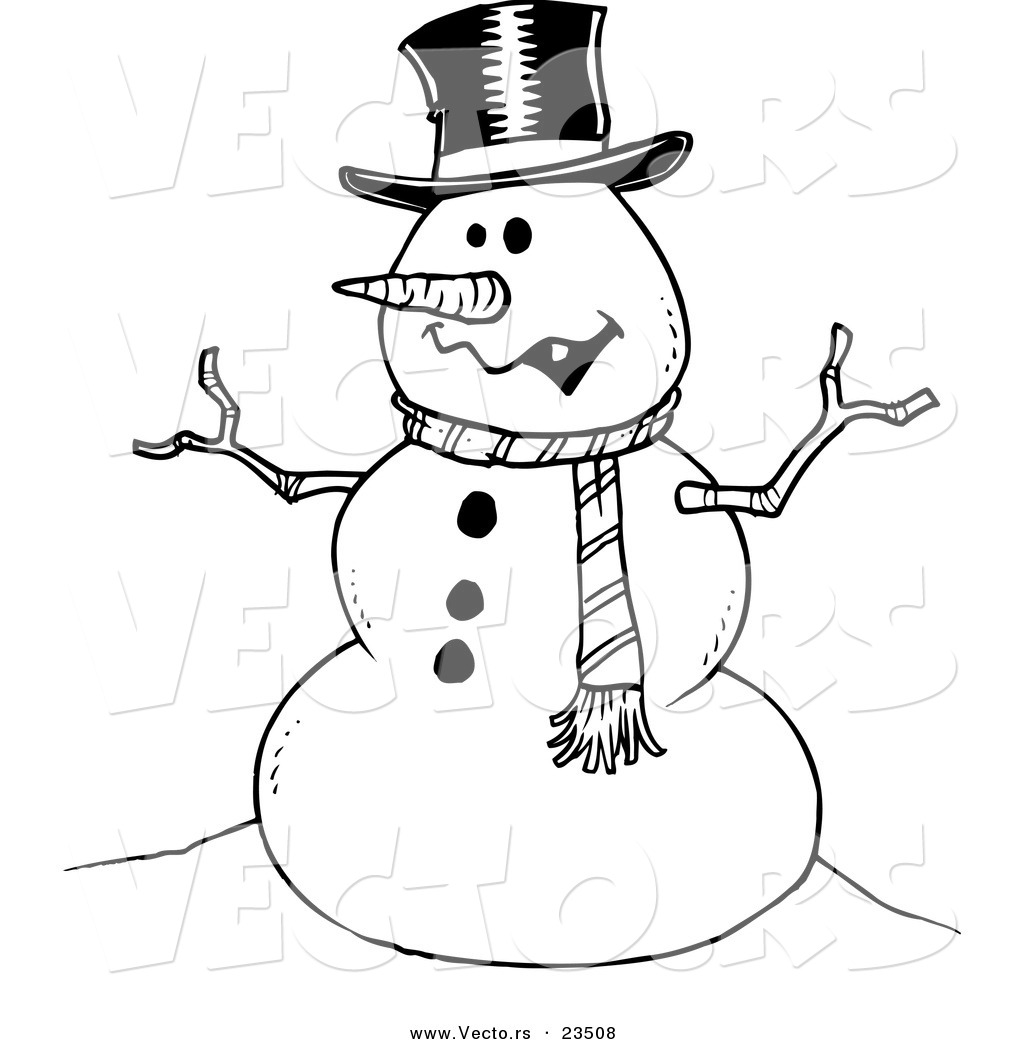 Cartoon r of cartoon friendly snowman