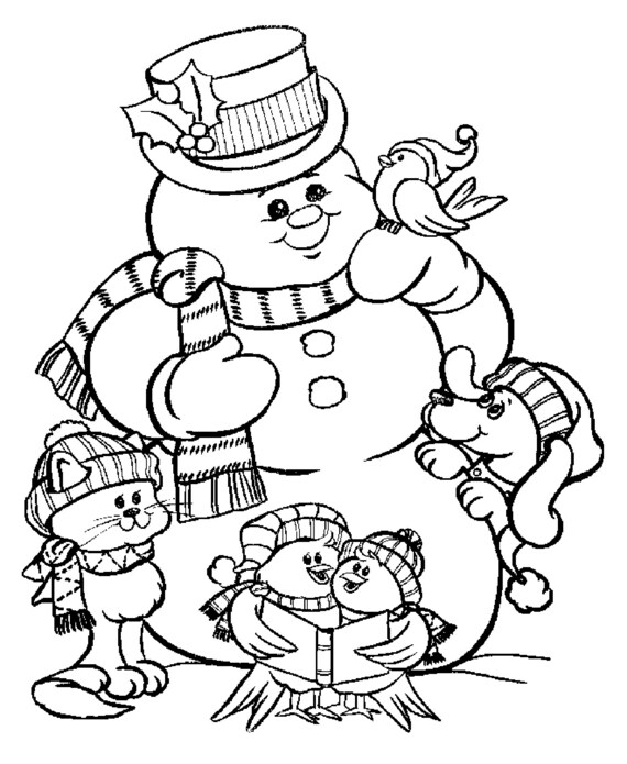 Snow man themed coloring pages digital download