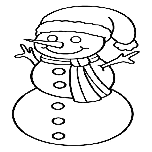 Premium vector christmas snowman isolated coloring page for kids