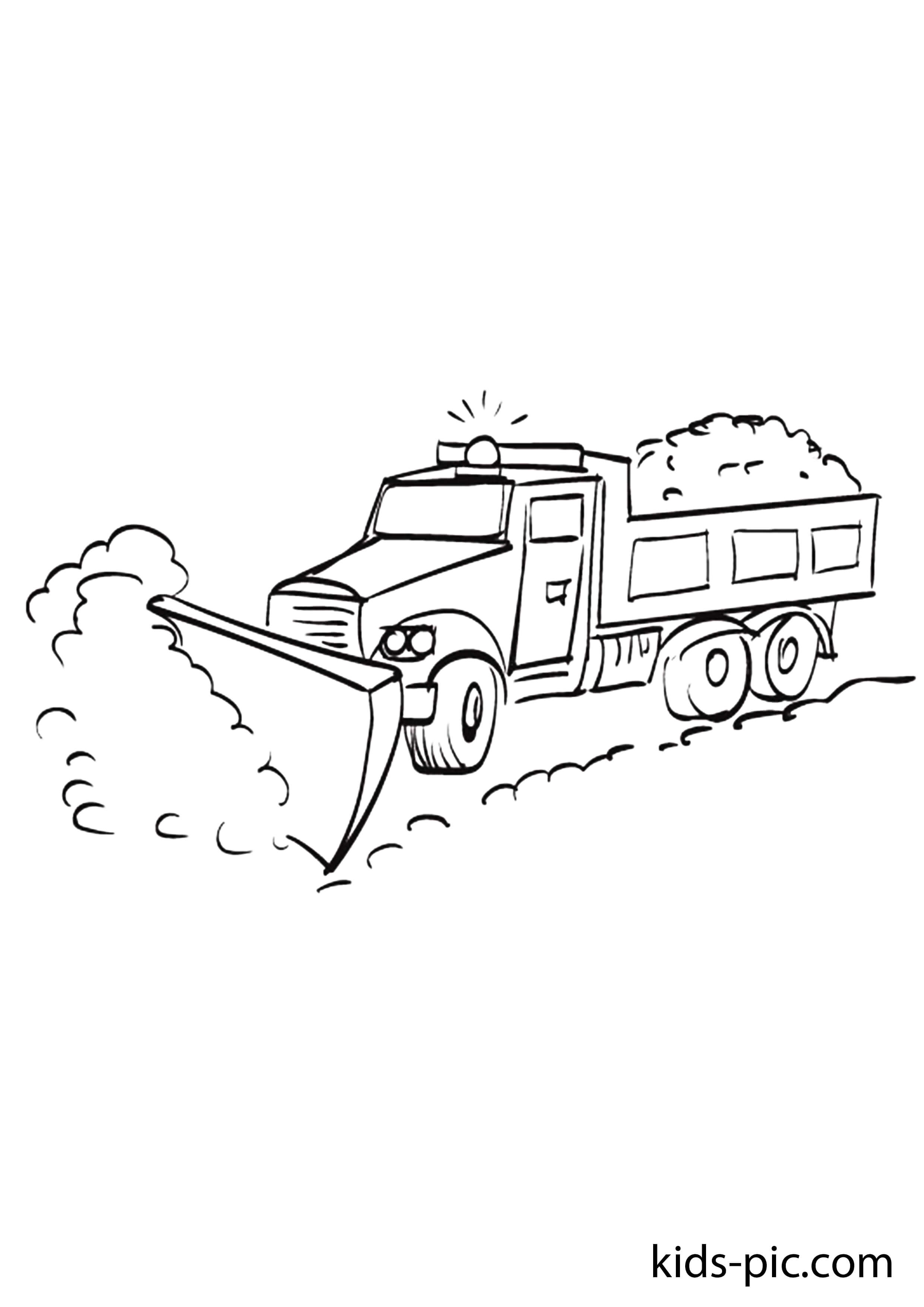 Free snow plow coloring pages kids