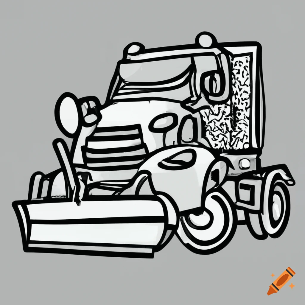 Outline of a snow plow for coloring on