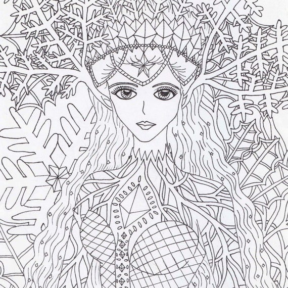 Snow queen coloring page