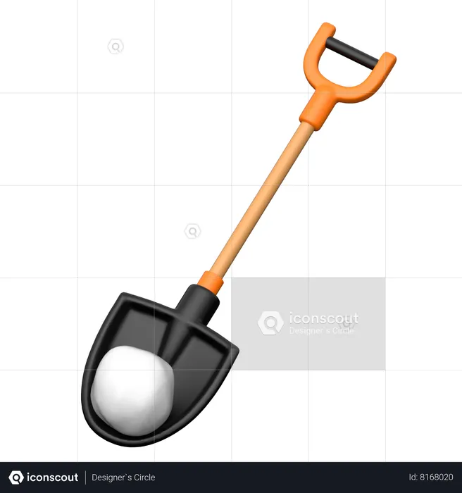 Snow shovel d icon download in png obj or blend format