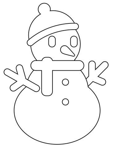 Snowman without snow emoji coloring page free printable coloring pages