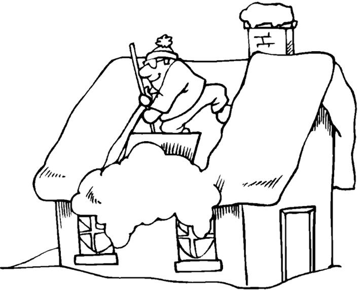 Snow shoveling coloring pages