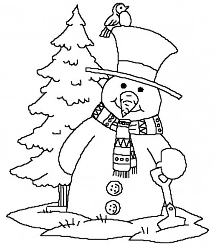 Snow shoveling coloring pages