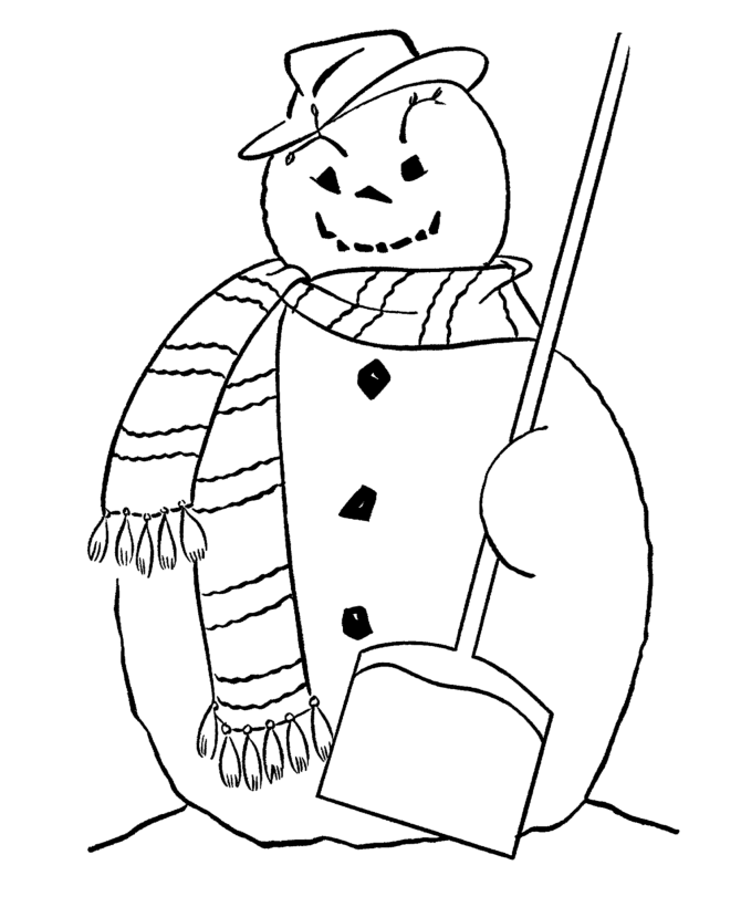 Snow shoveling coloring pages