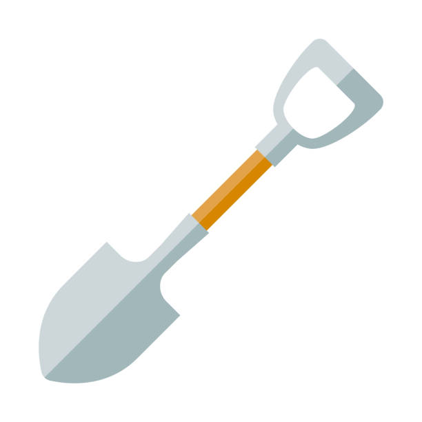 Shovel icon on transparent background stock illustration