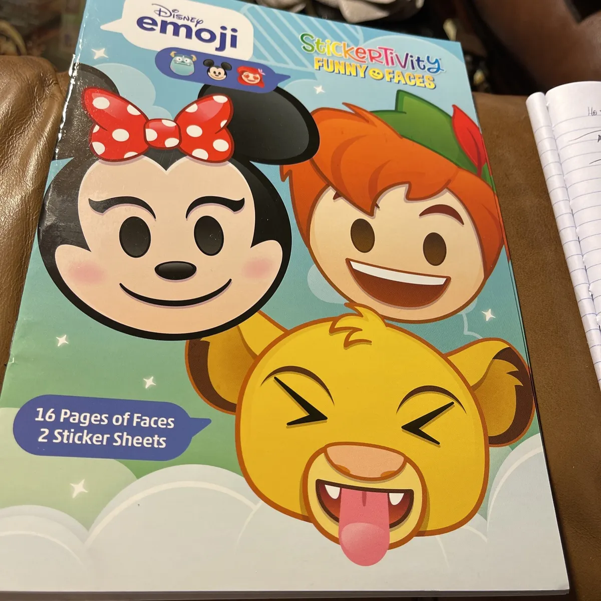 Disney emoji stickertivity funny faces book pages stickersminnie on cover