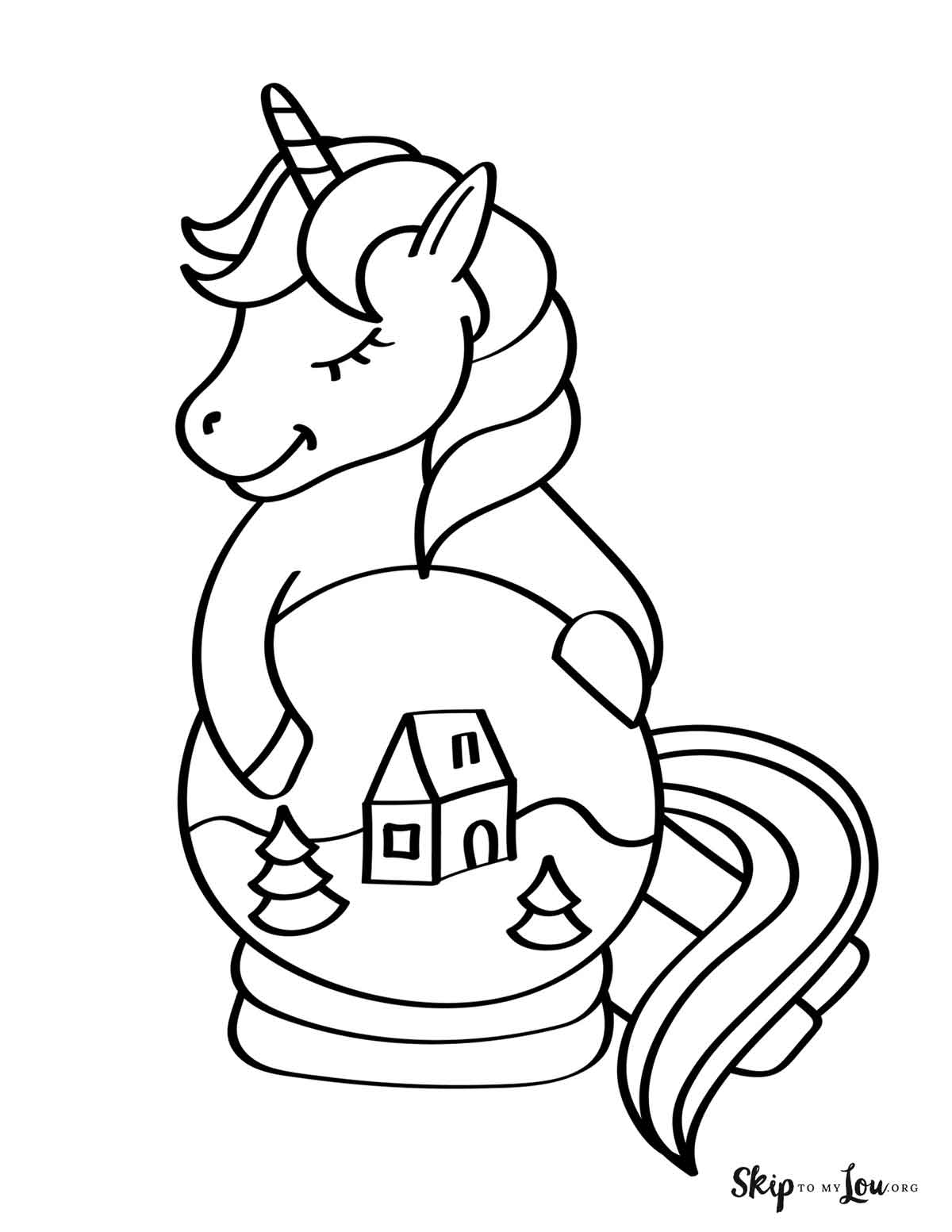 Christmas unicorn coloring pages skip to my lou