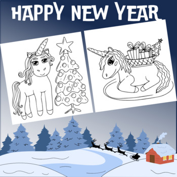 Christmas unicorn coloring pages for kidsunicorn winter coloring sheets