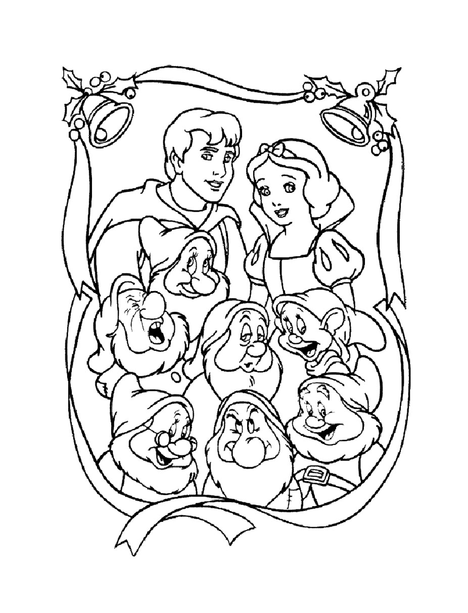 Snow white to color for kids
