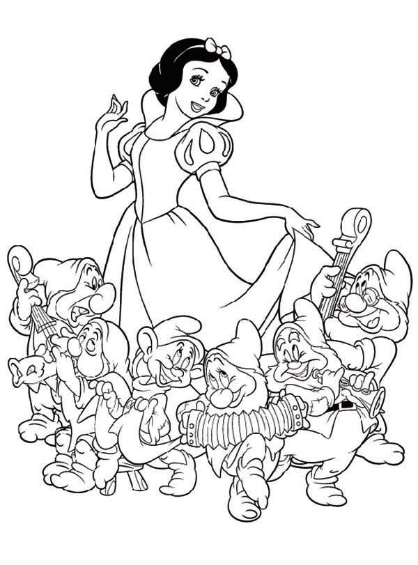 Pin em snow white coloring page