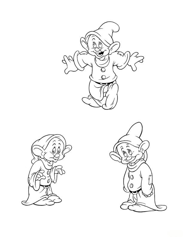 Kids under snow white and the seven dwarfs coloring pages part