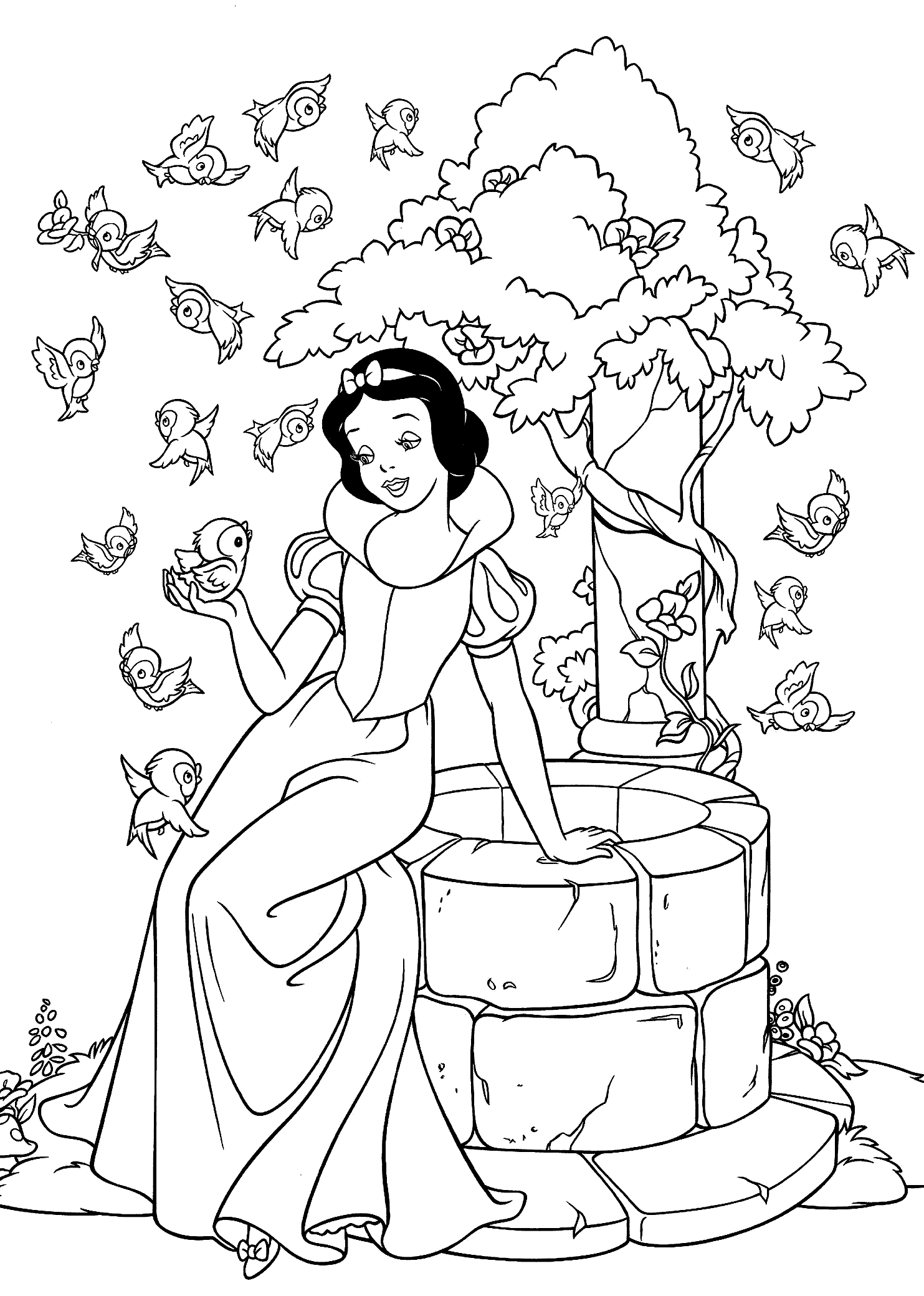 Princess snow white coloring pages for kids printable free disney coloring pages cartoon coloring pages disney princess coloring pages