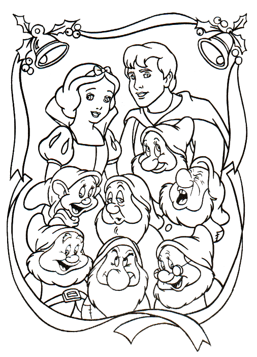 Kids under snow white and the seven dwarfs coloring pages part