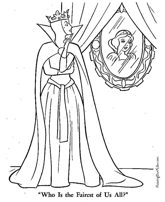 Snow white coloring page wicked queen