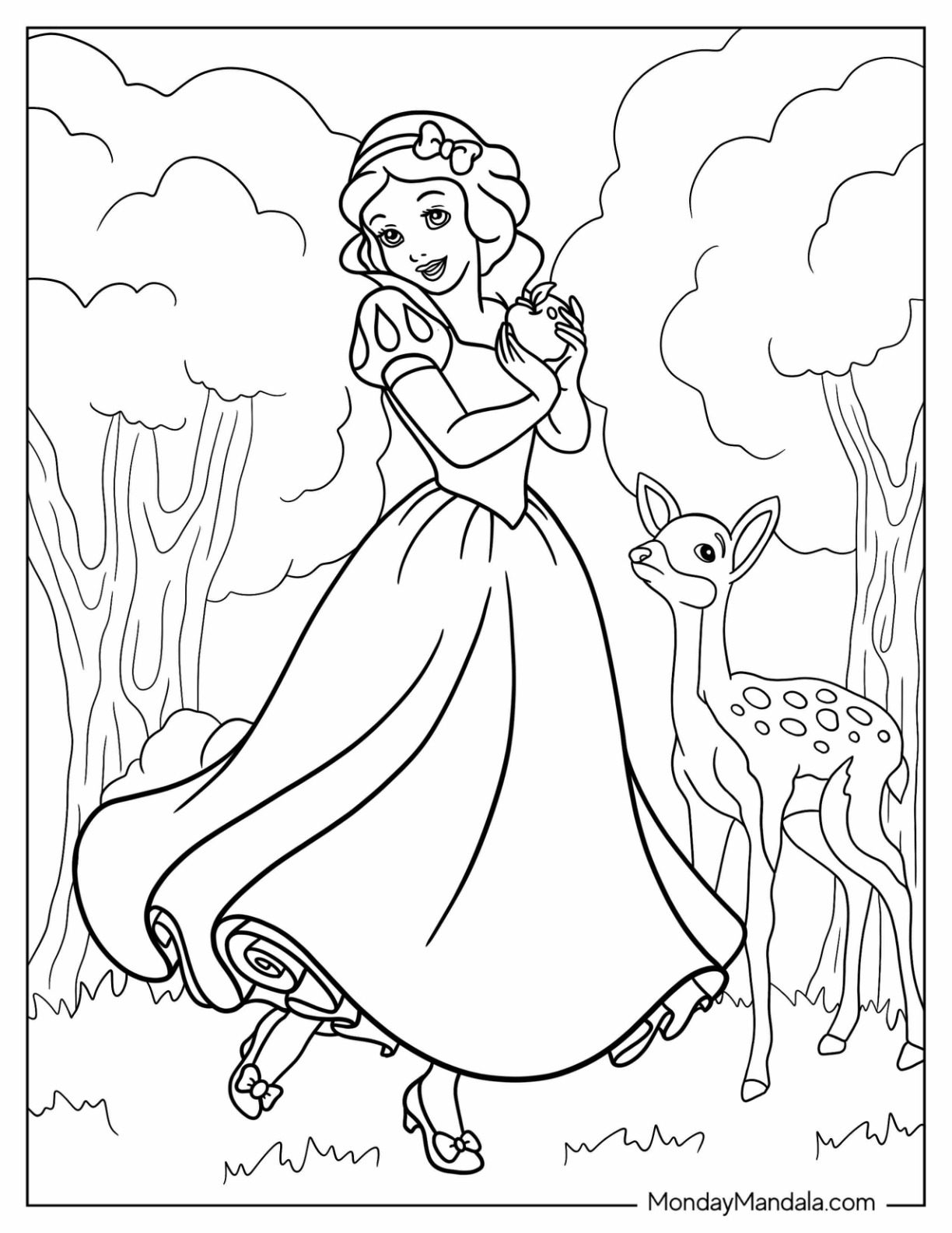 Disney princess coloring pages free pdf printables