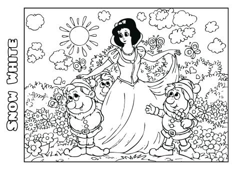 Snow white coloring book template how to print a snow white coloring book