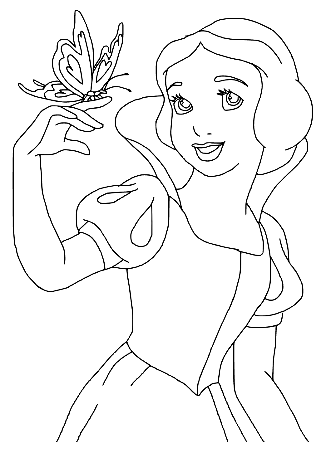 Free printable disney princess snow white coloring page for adults and kids