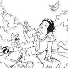 Snow white and her friends coloring pages