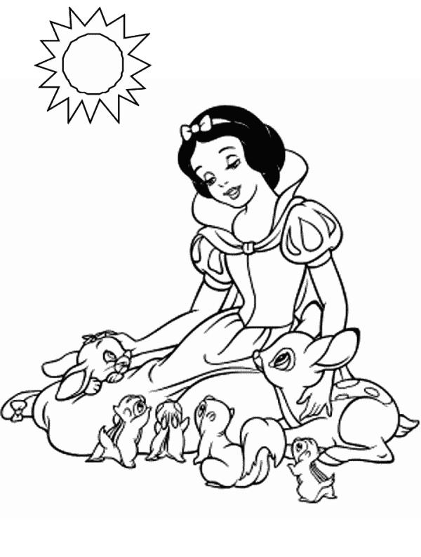 Disney princess snow white coloring pages from disney princess cartoon