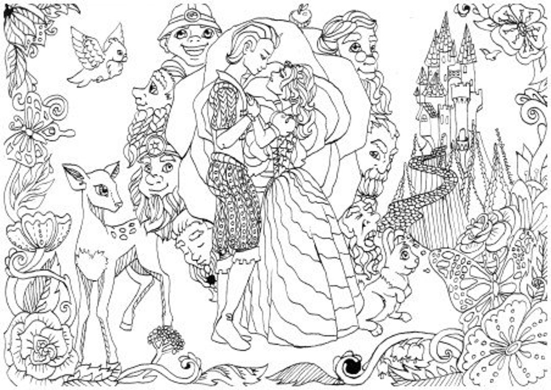 Snow white printable adult coloring page from favoreads coloring book pages for adults and kids coloring sheet coloring design