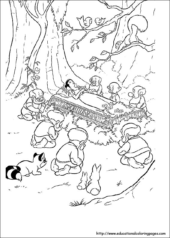 Snow white coloring pages free for kids